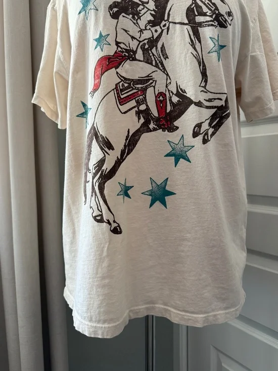 Letluv Anthropologie Horse Graphic Boyfriend Tee — Size Large - Picture 4 of 8